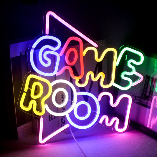 Game Room Neon Signs for Wall Decor USB Powered Colorful Neon LED Lights for Gaming Zone Party Bedroom Light up Sign Gamer Gifts